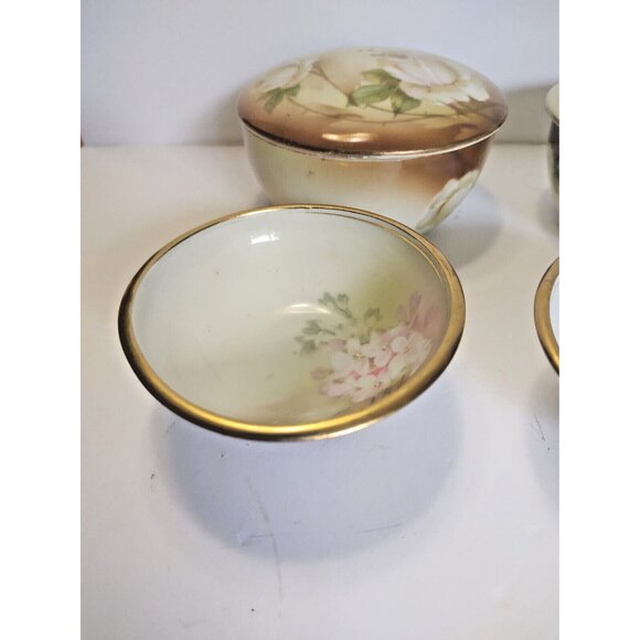 Vintage R S Germany Porcelain Hair Receiver "Set" Hand Painted 1930's - Picture 4 of 11